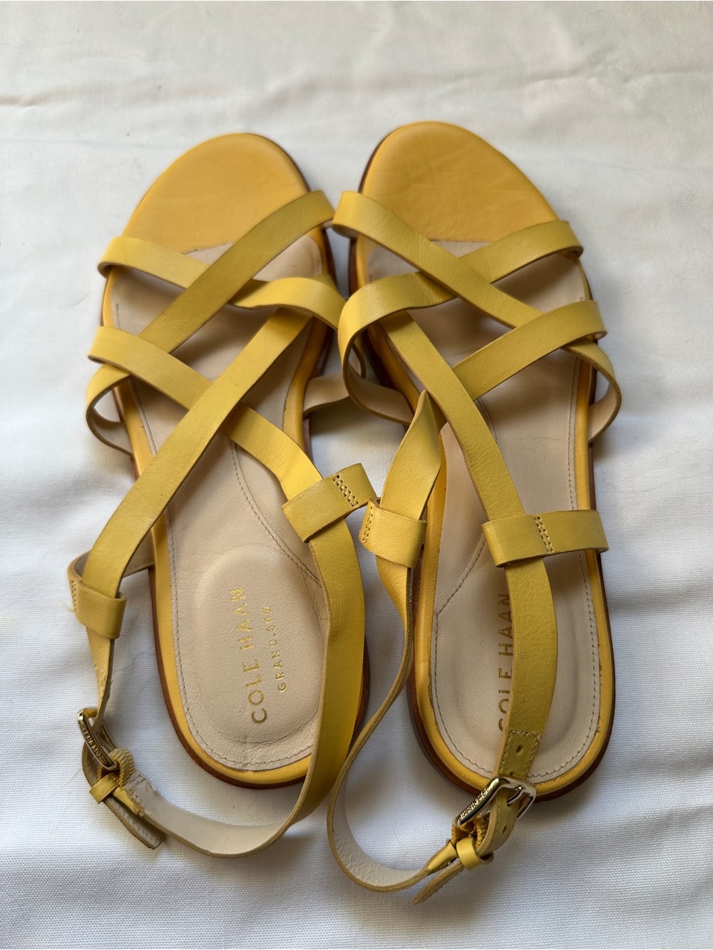 Cole Haan Yellow Leather Strappy Sandals